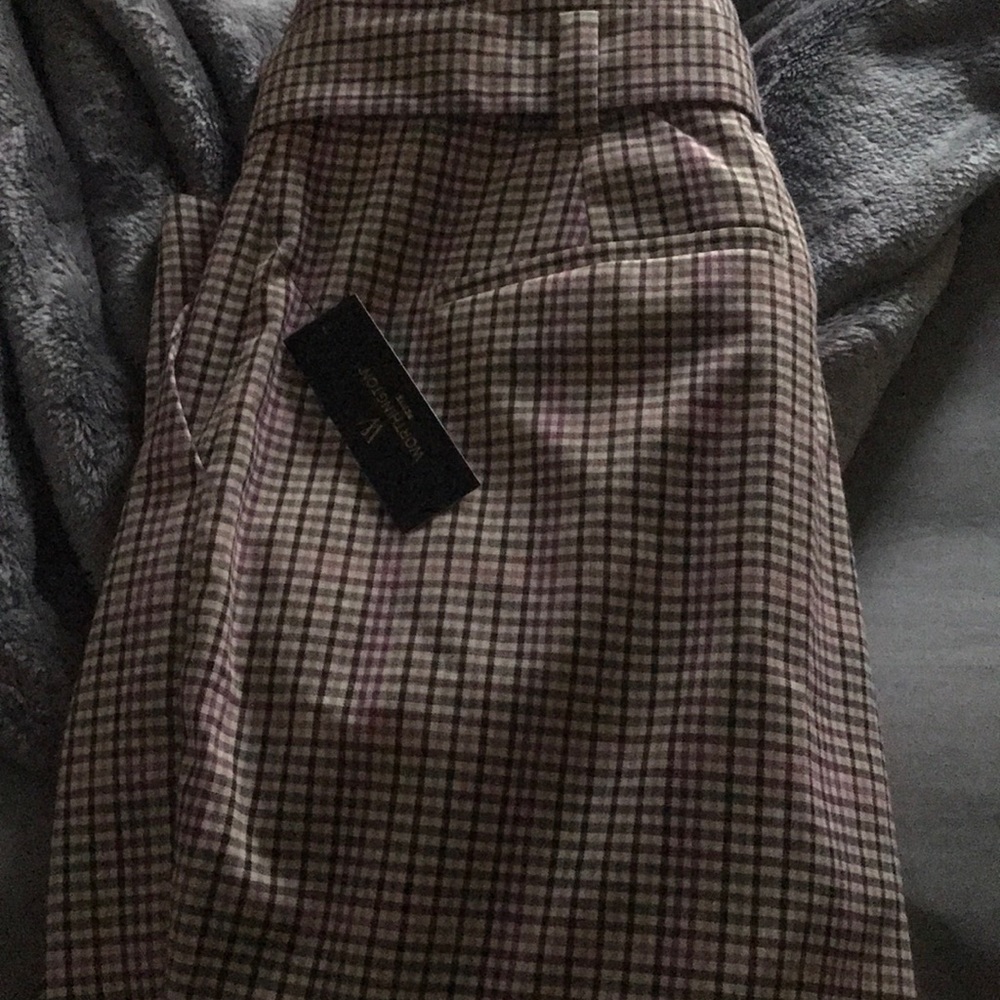Worthington Plaid Brown Petite Pants